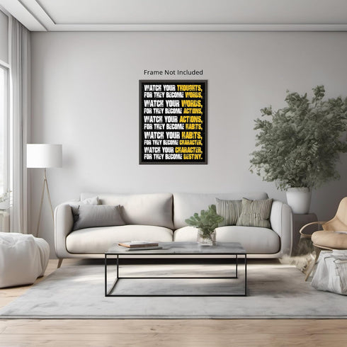 Posterizer 1 pcs-your actions become your habits-powerful quote-Workplace & Office Art-Motivational & Inspirational Art-decor for office wall- UNF...